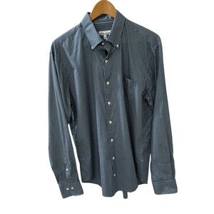 Peter Millar Men’s Size L Button Down Blue Plaid 100% 
cotton Long  Sleeve Shirt